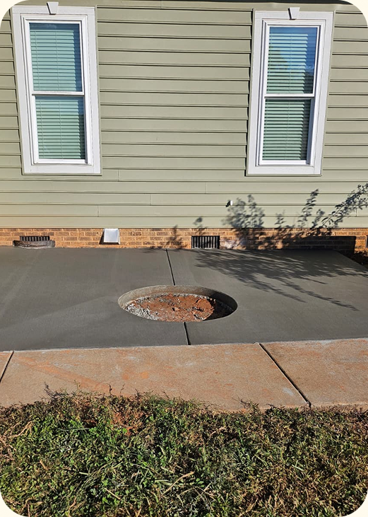 Concrete sidewalk